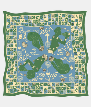 Giant cotton scarf Song of the sea 