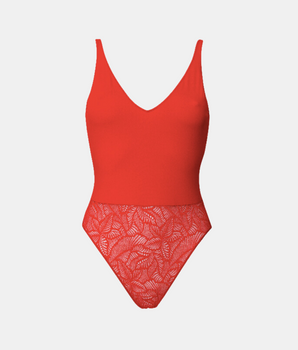 La First Bodysuit - Hot Red