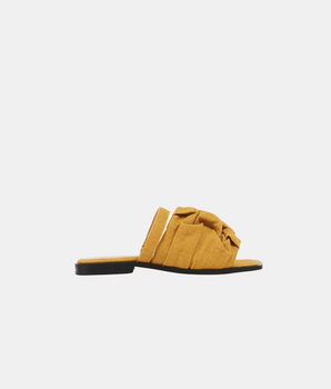 Simone Sandal, Mustard Yellow Linen