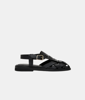 Nora Sandal, Black Leather