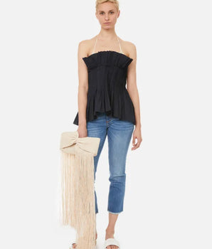 Pleated top in organic cotton