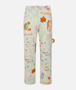 Printed pants with pockets