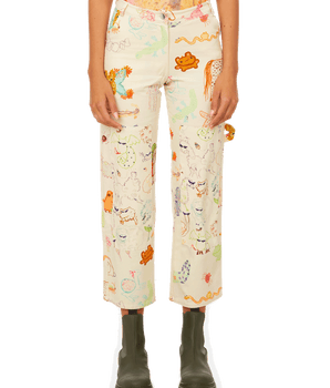 Printed pants with pockets