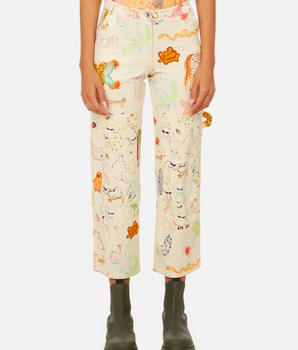 Printed pants with pockets