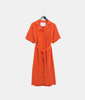 DELTA Orange Silk Dress