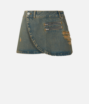 Short denim skirt