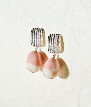 Misha earrings - Pink and silver