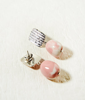 Misha earrings - Pink and silver