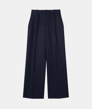 Pantalon de Tailleur Bianca Toile de Lin GOTS Bleu Marine