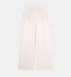 Pantalon de Tailleur Bianca Toile de Lin et Soie Blanc Cassé