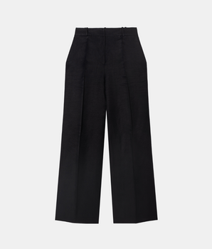 Pantalon de Tailleur Bianca Twill de Lin Noir