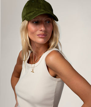 CASQUETTE CÔTELÉ VERT OLIVE