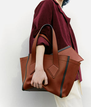 Caramel Leather Tote Bag