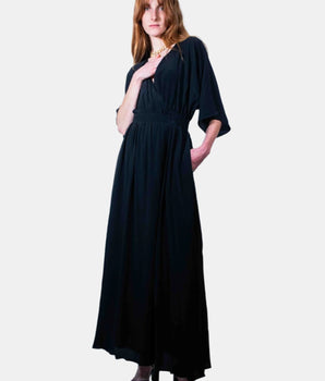 LONG SIKARA DRESS_Black Silk 