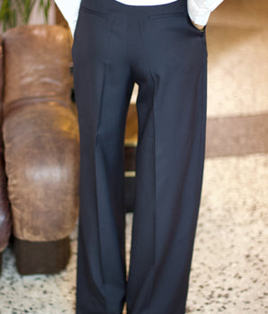 Pantalon de Tailleur Bianca Twill de Laine Noir