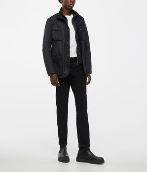 Ogston Wax short parka waxed cotton leather elbow patches