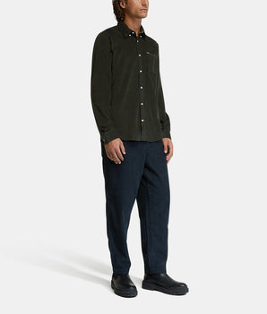 Ramsey fitted cotton velvet shirt