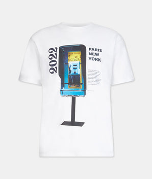 T-shirt droit Paris New York coton