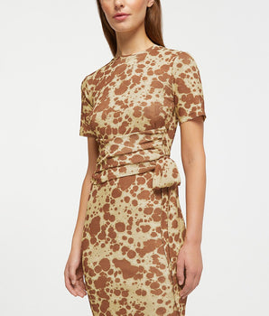 Jannet fluid mid-length dress with animal print