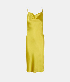 Robe sans manches ajustée Fredericka effet satin bretelles écoresponsable Samsoe Samsoe jaune