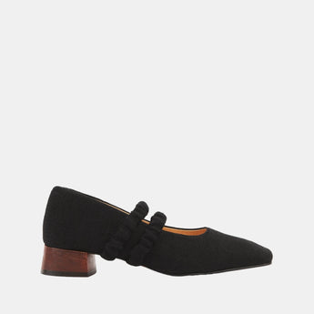 Ruth Pump, Black Linen Rafale Market