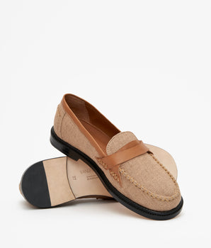 Mona loafers in beige linen