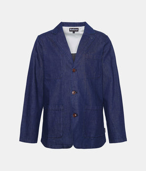 Orchard denim cotton and linen overshirt