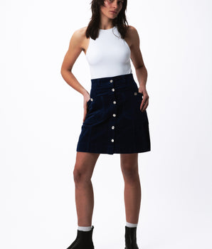 DENIM TRAPEZE SKIRT 