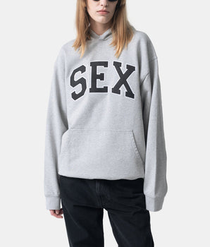 Fleece hoodie with Sex message