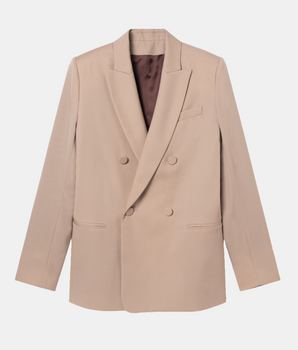 Christy suit jacket in beige wool gabardine