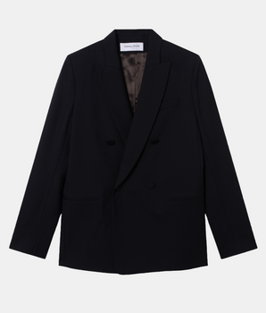 Veste de Tailleur Christy Twill de Laine Noir