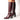 BOTTES CUIR ROUGE BORDEAUX EMBOSSÉ CROCO Rafale Market