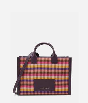 Tonika - Purple crush leather tote bag